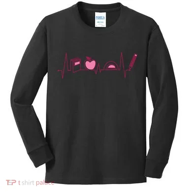Teacher Heartbeat Kids Long Sleeve Shirt