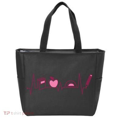 Teacher Heartbeat Tote Bag