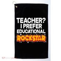 Teacher? I Prefer Educational Rockstar Golf Towel thumb 0