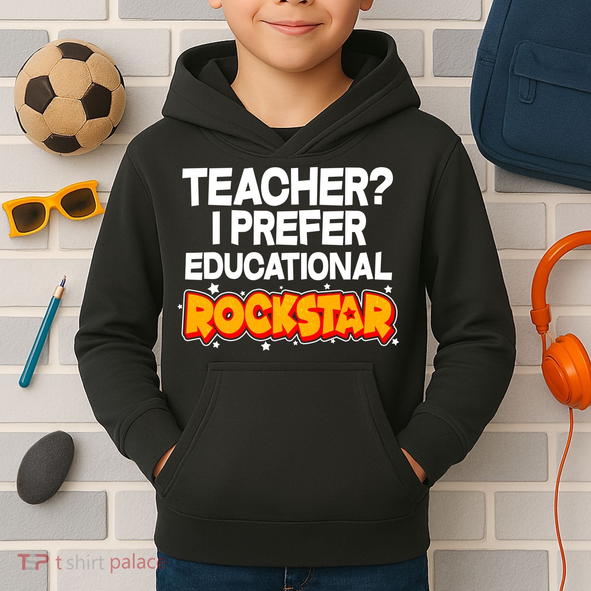 Teacher? I Prefer Educational Rockstar Kids Hoodie