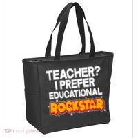 Teacher? I Prefer Educational Rockstar Tote Bag thumb 2