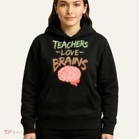 Teacher Loves Brains Hoodie thumb 5