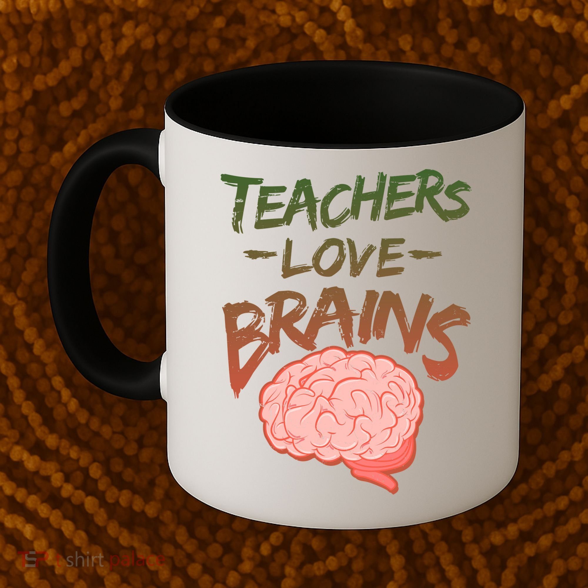 Teacher Loves Brains Coffee Mug