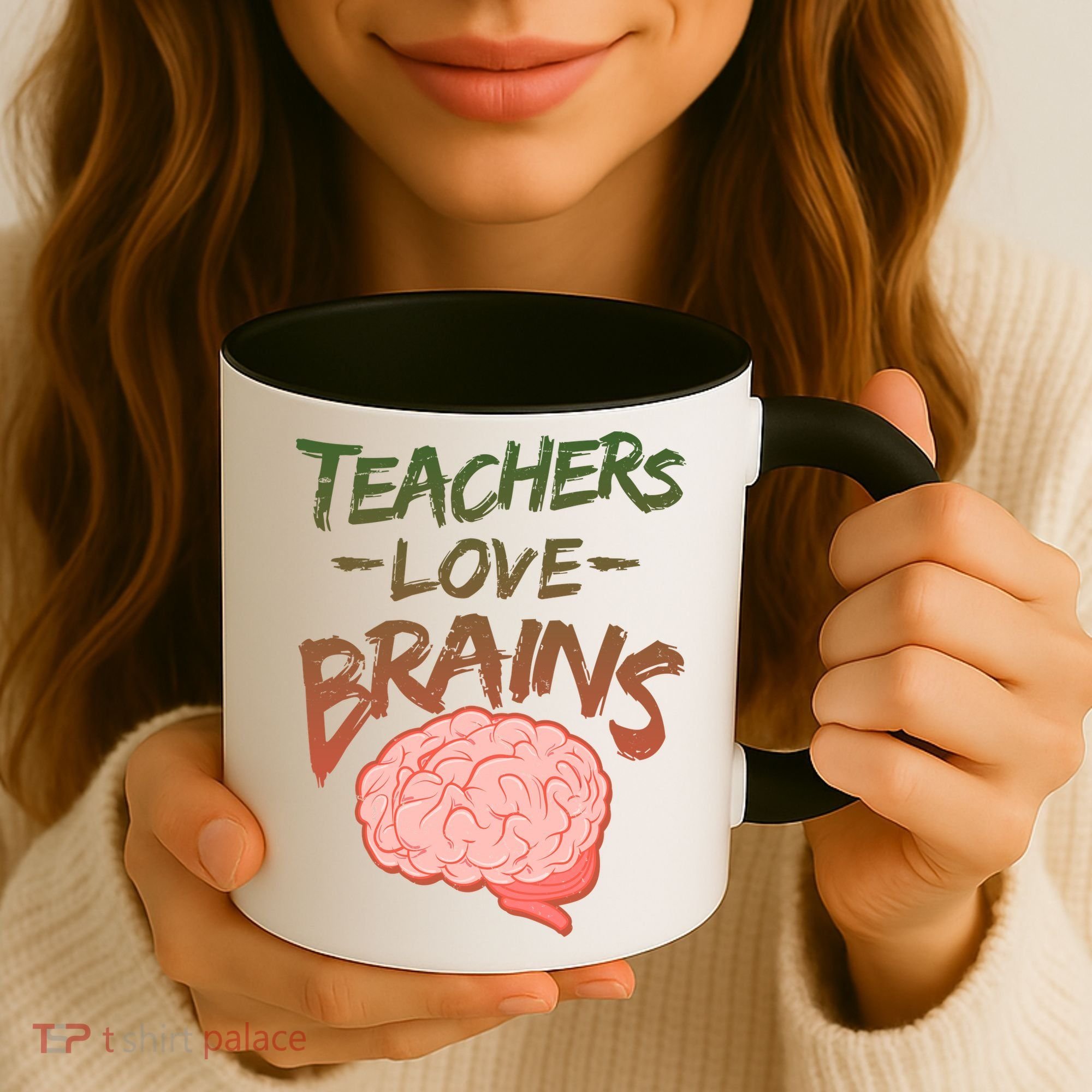 Teacher Loves Brains Coffee Mug