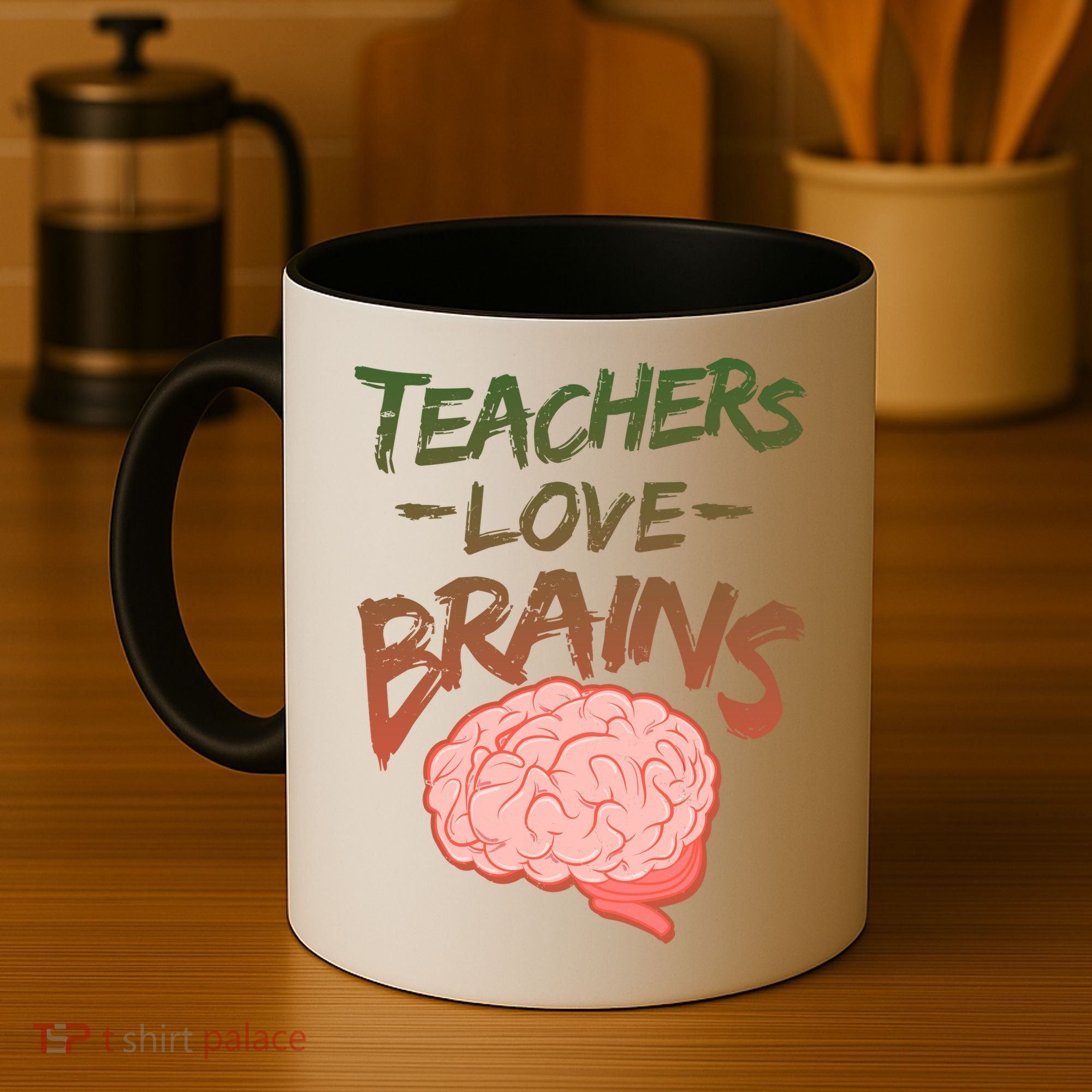 Teacher Loves Brains Coffee Mug