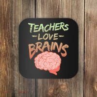 Teacher Loves Brains Coaster thumb 0