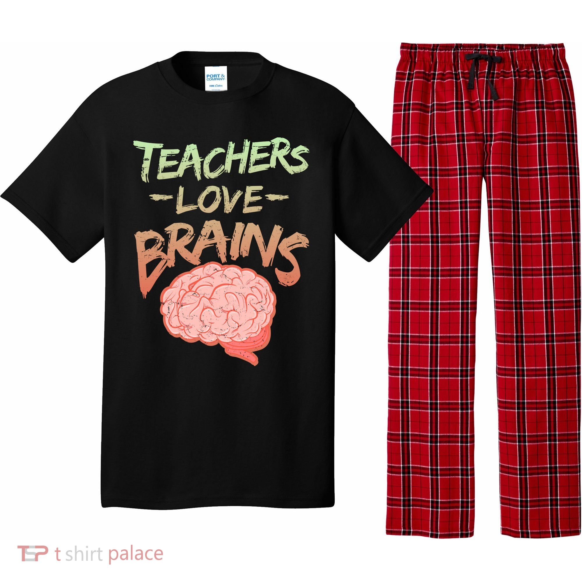 Teacher Loves Brains Pajama Set