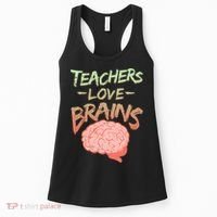 Teacher Loves Brains Women's Tank Top thumb 0