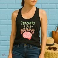 Teacher Loves Brains Women's Tank Top thumb 2