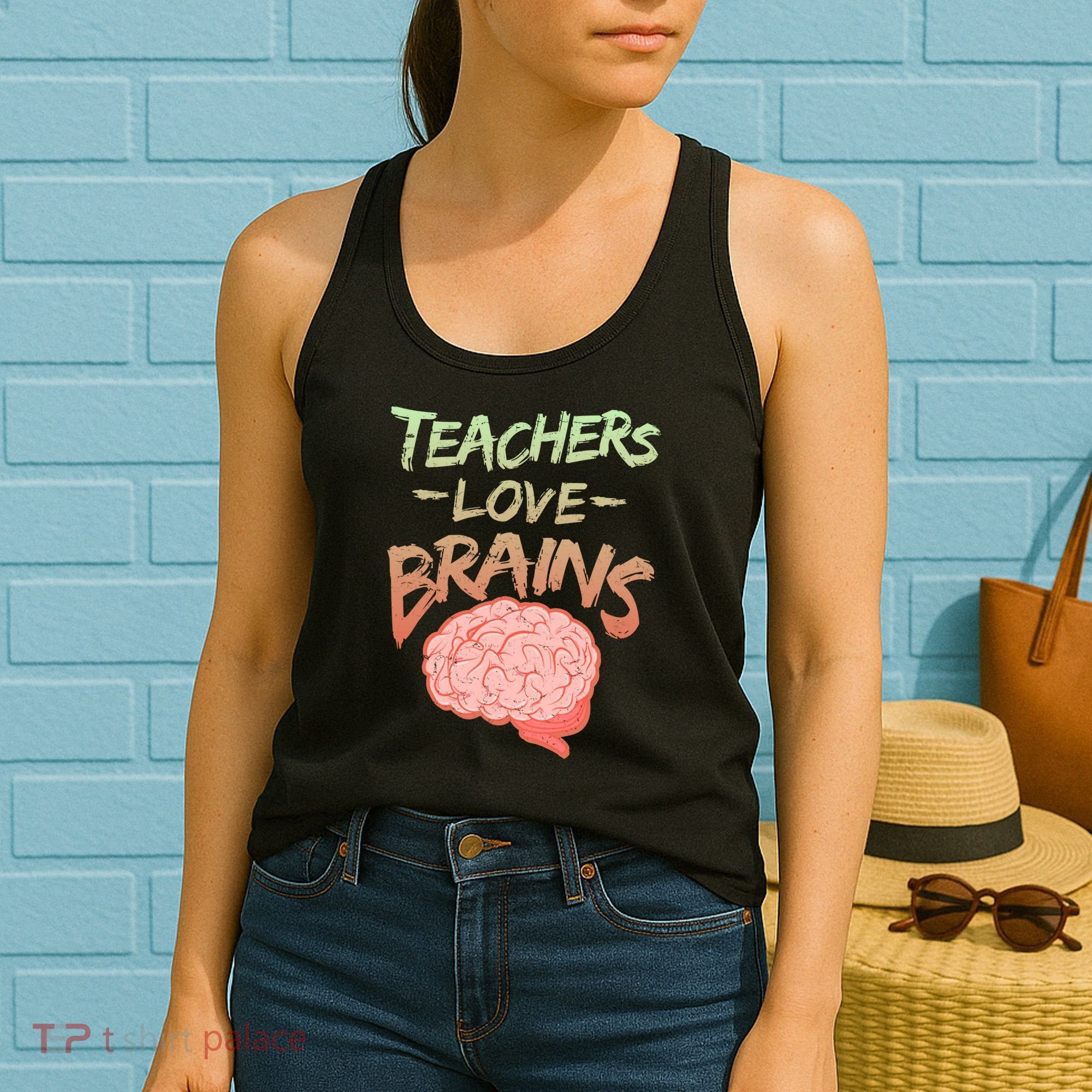 Teacher Loves Brains Women's Tank Top