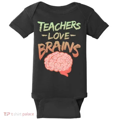 Teacher Loves Brains Baby Bodysuit
