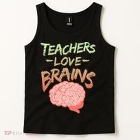 Teacher Loves Brains Tank Top thumb 2
