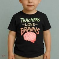 Teacher Loves Brains Toddler T-Shirt thumb 2