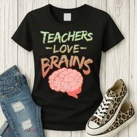 Teacher Loves Brains Women's T-Shirt thumb 3