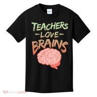 Teacher Loves Brains Kids T-Shirt thumb 0