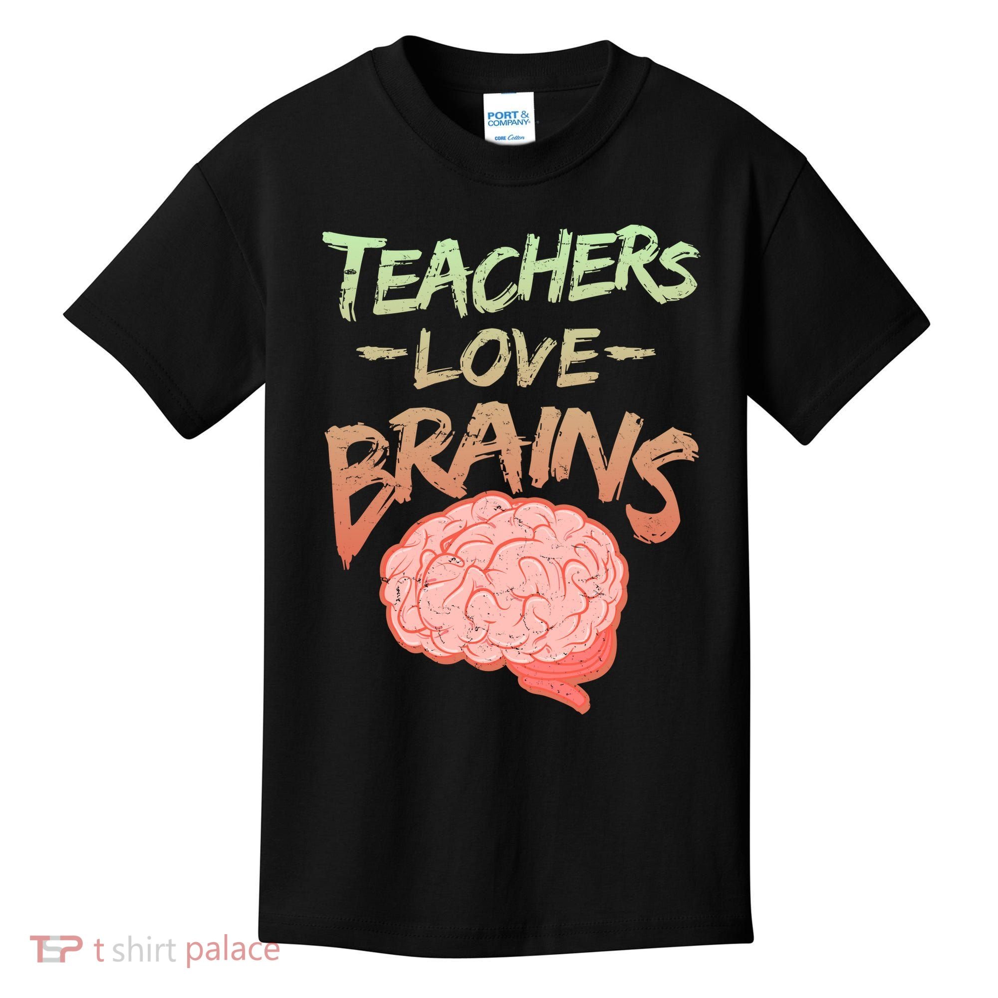 Teacher Loves Brains Kids T-Shirt