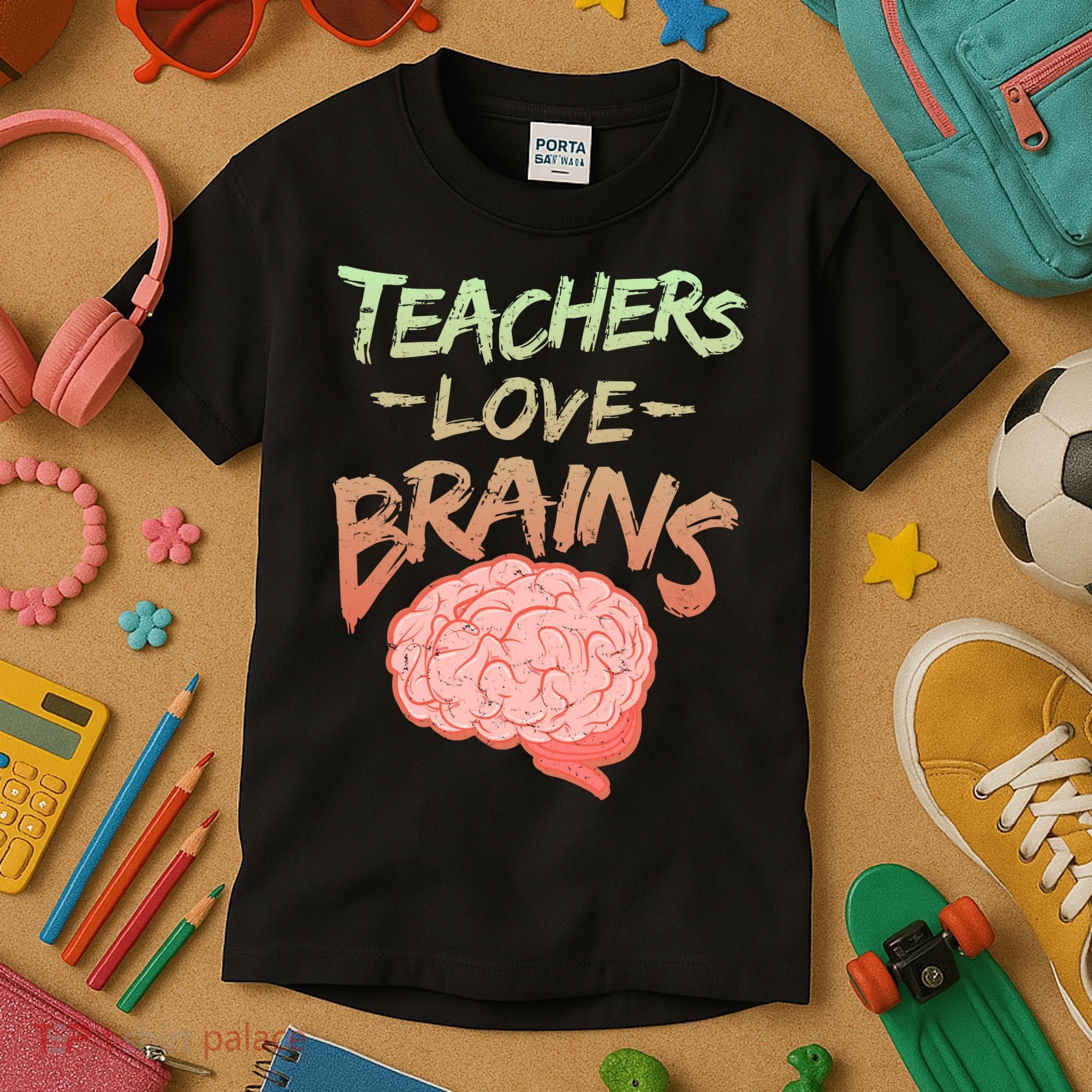 Teacher Loves Brains Kids T-Shirt
