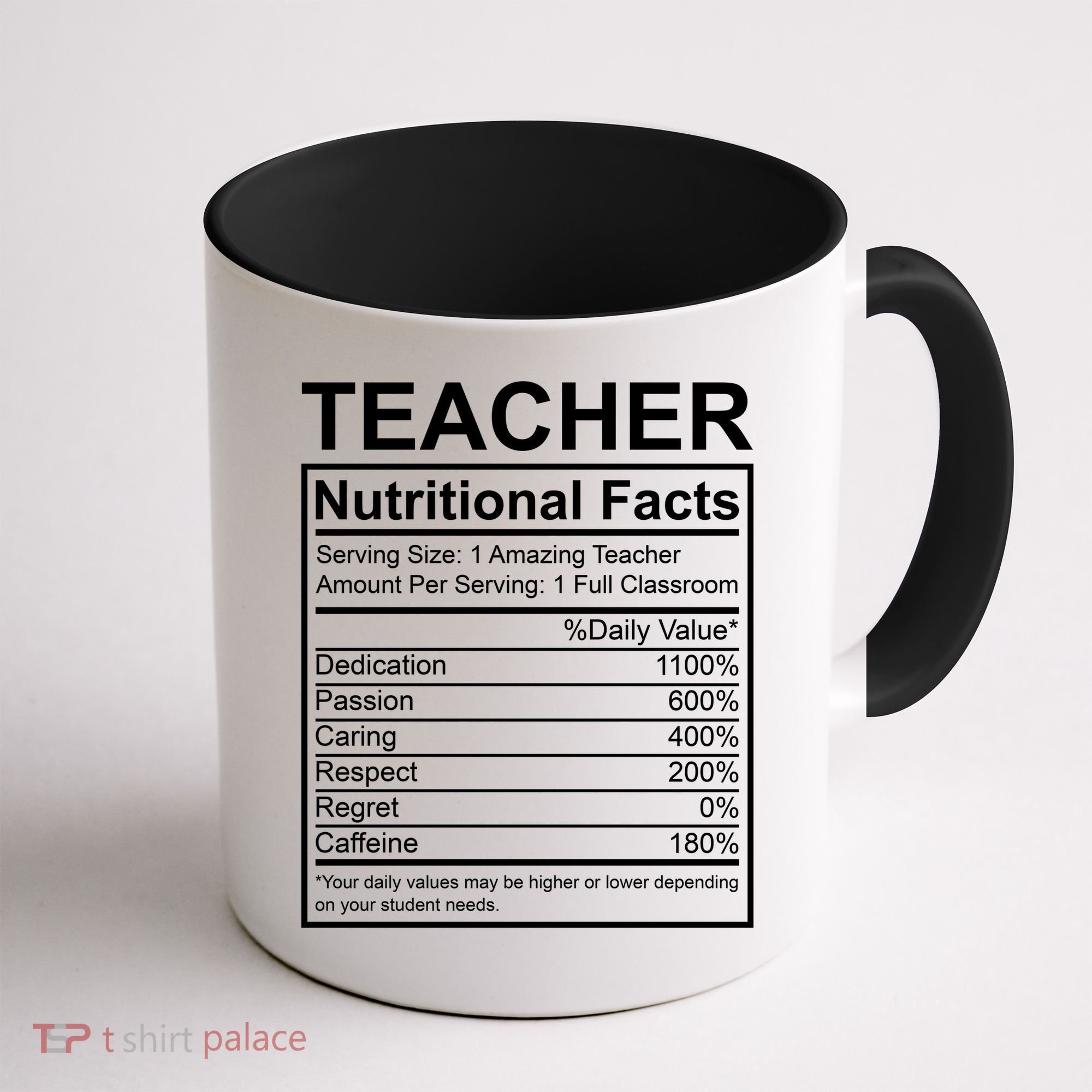 Teacher Nutritional Facts Coffee Mug