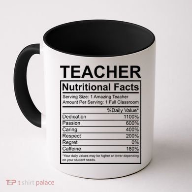 Teacher Nutritional Facts Coffee Mug