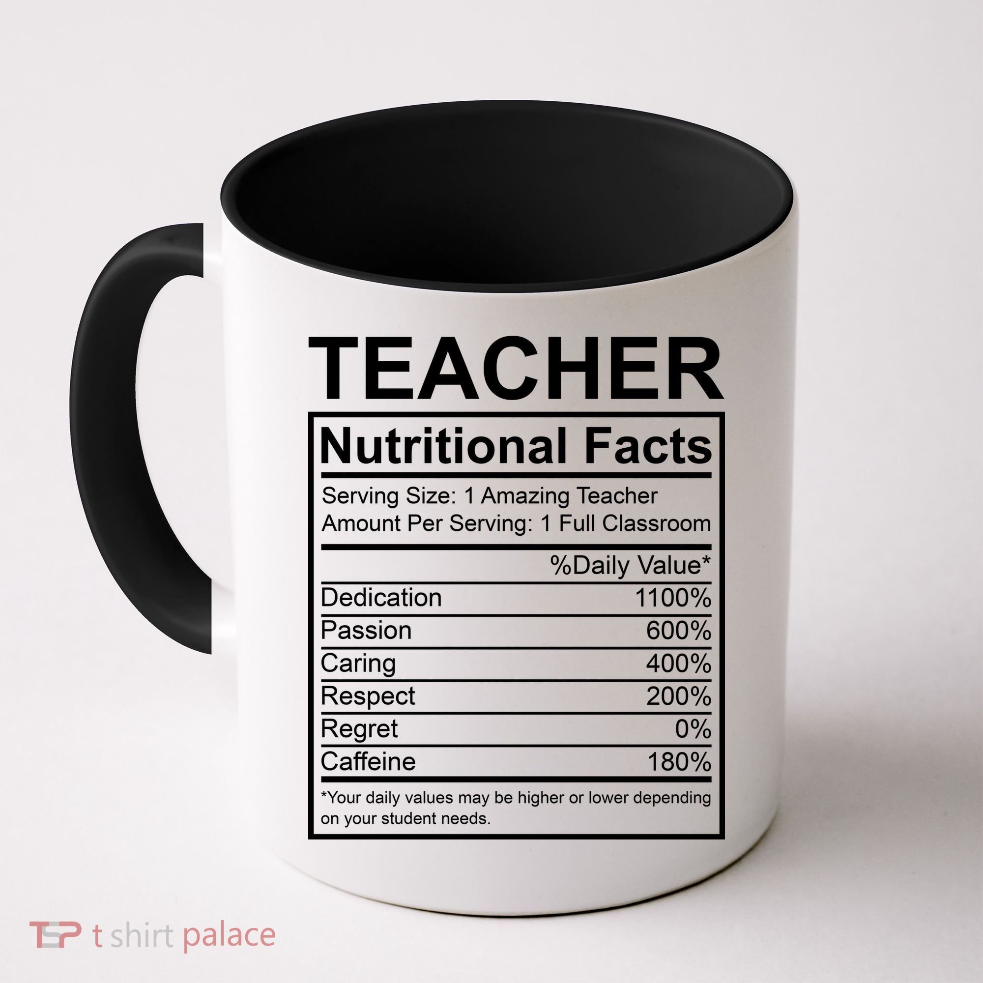 Teacher Nutritional Facts Coffee Mug
