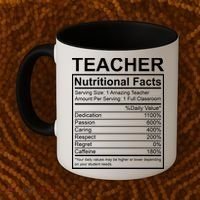 Teacher Nutritional Facts Coffee Mug thumb 2