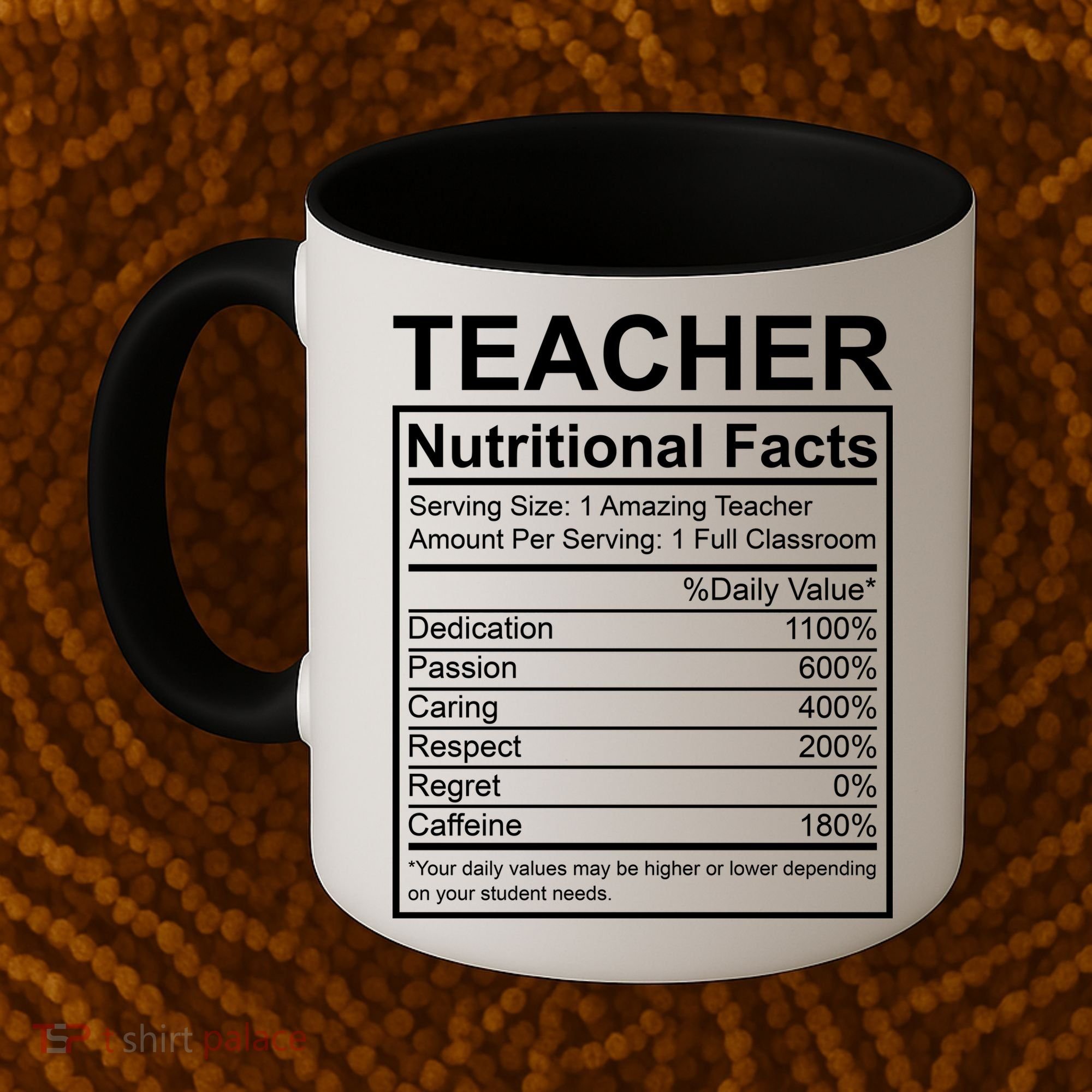 Teacher Nutritional Facts Coffee Mug