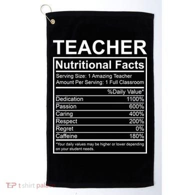Teacher Nutritional Facts Golf Towel