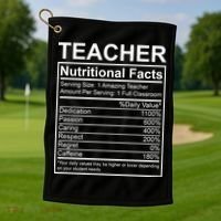 Teacher Nutritional Facts Golf Towel thumb 1