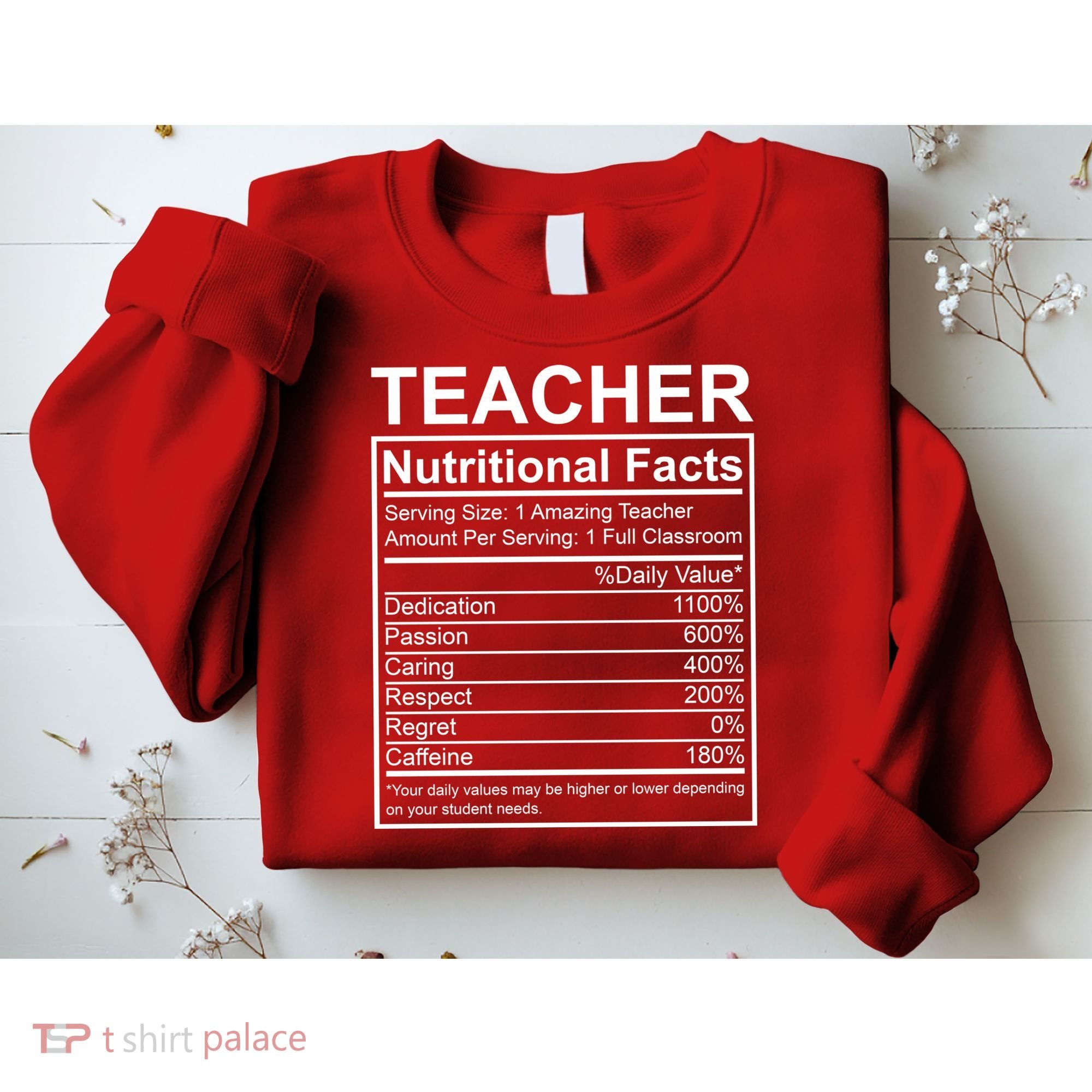 Teacher Nutritional Facts Sweatshirt