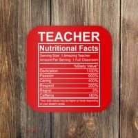 Teacher Nutritional Facts Coaster thumb 0