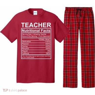 Teacher Nutritional Facts Pajama Set