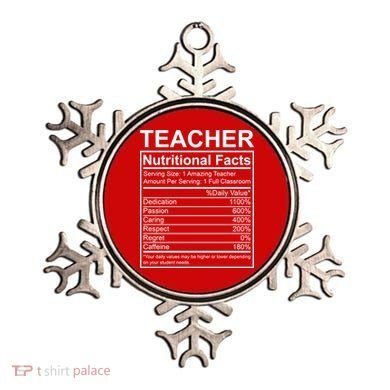 Teacher Nutritional Facts Ornament