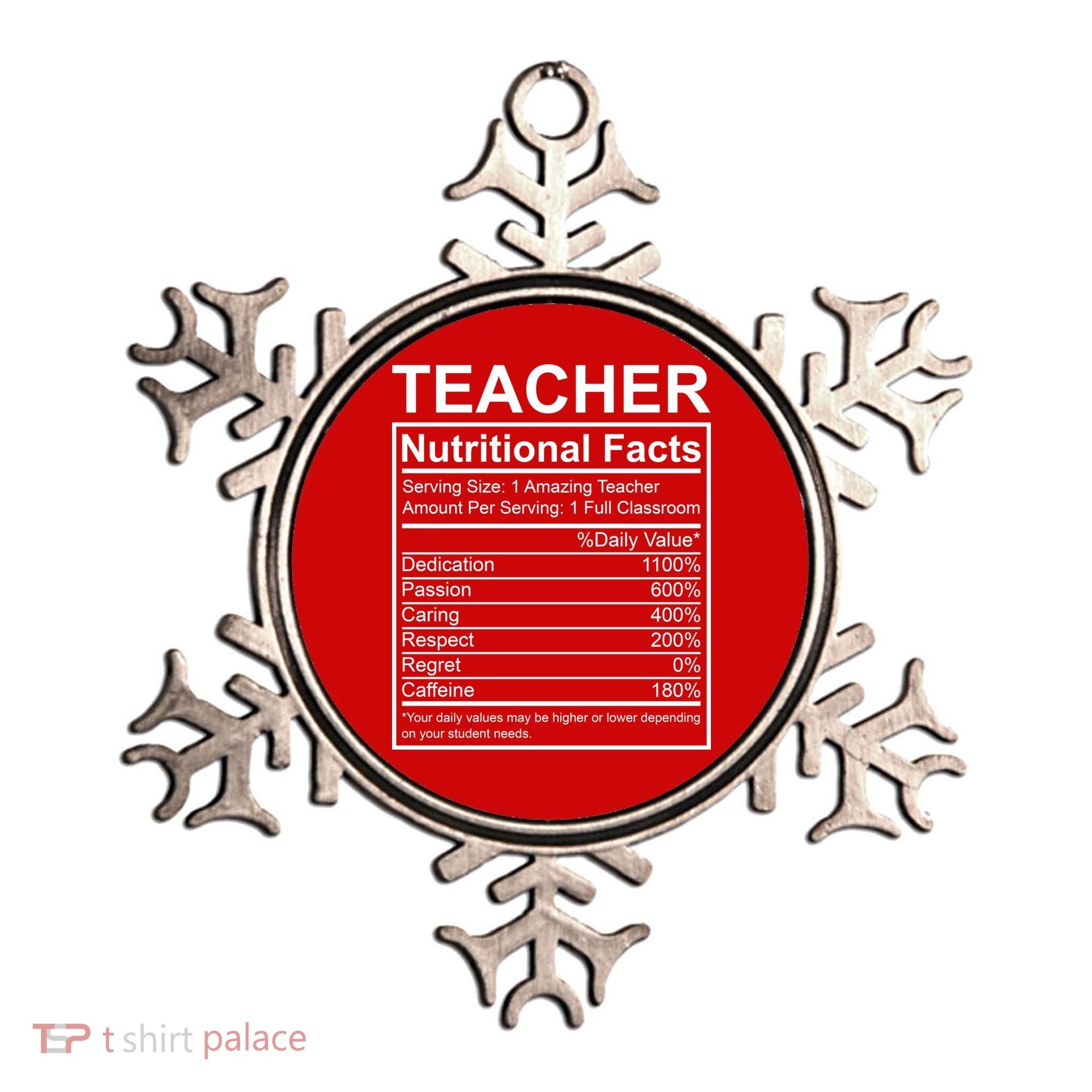 Teacher Nutritional Facts Ornament