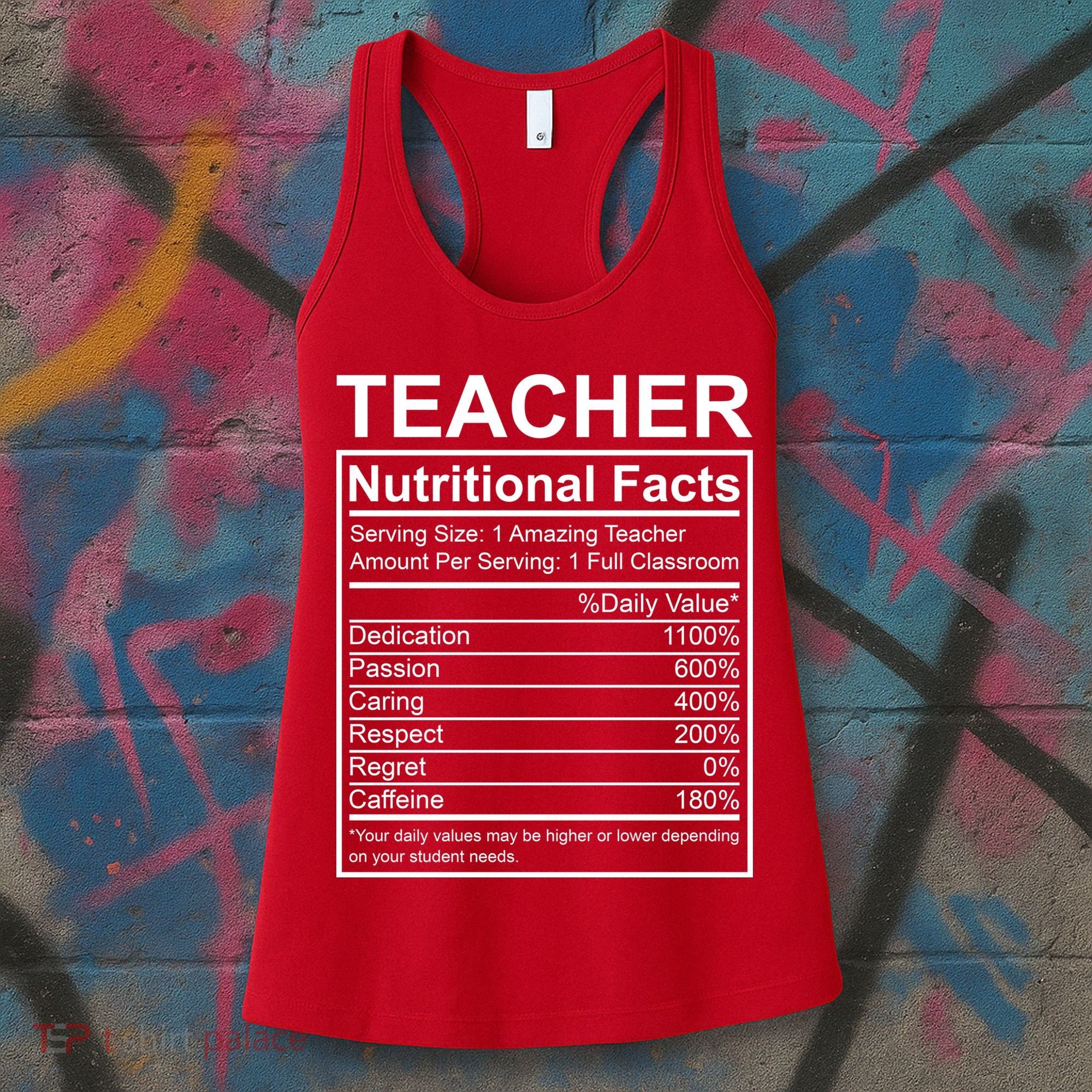 Teacher Nutritional Facts Women's Tank Top