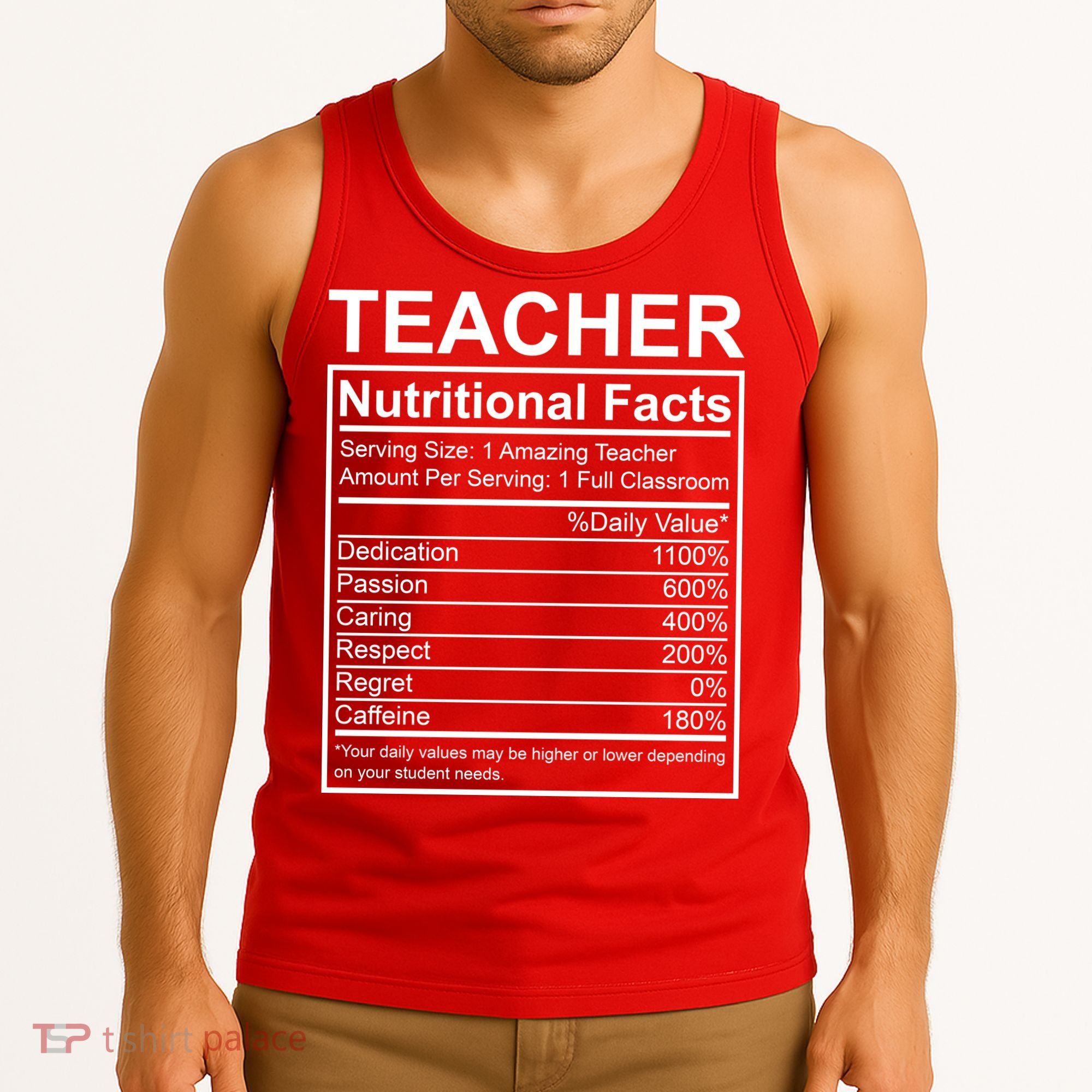 Teacher Nutritional Facts Tank Top