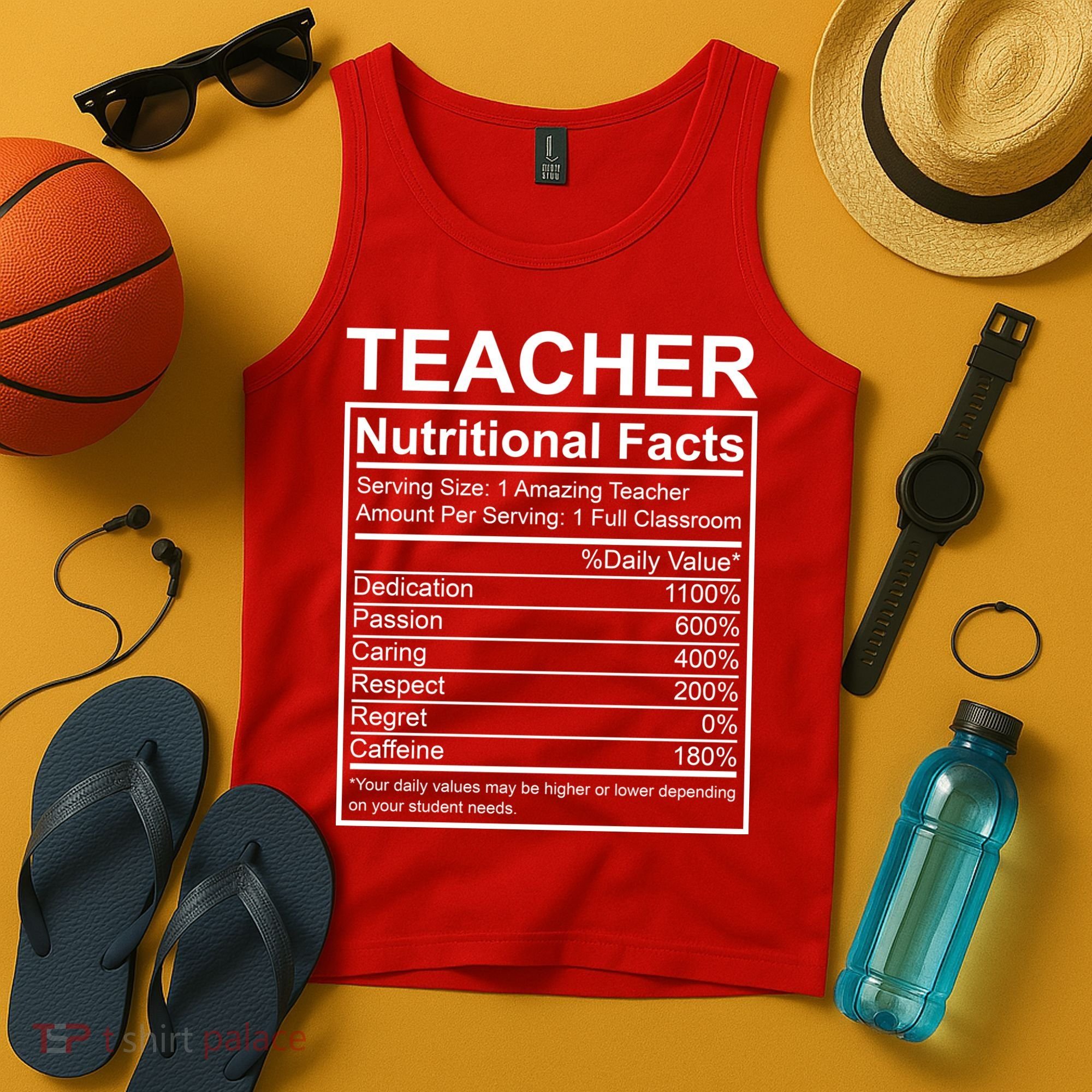 Teacher Nutritional Facts Tank Top