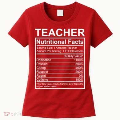 Teacher Nutritional Facts Women's T-Shirt