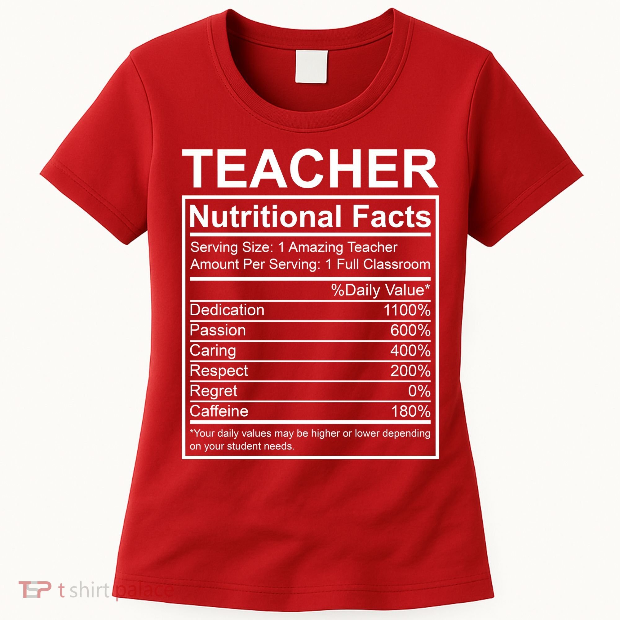 Teacher Nutritional Facts Women's T-Shirt