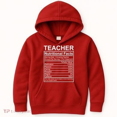 Teacher Nutritional Facts Kids Hoodie