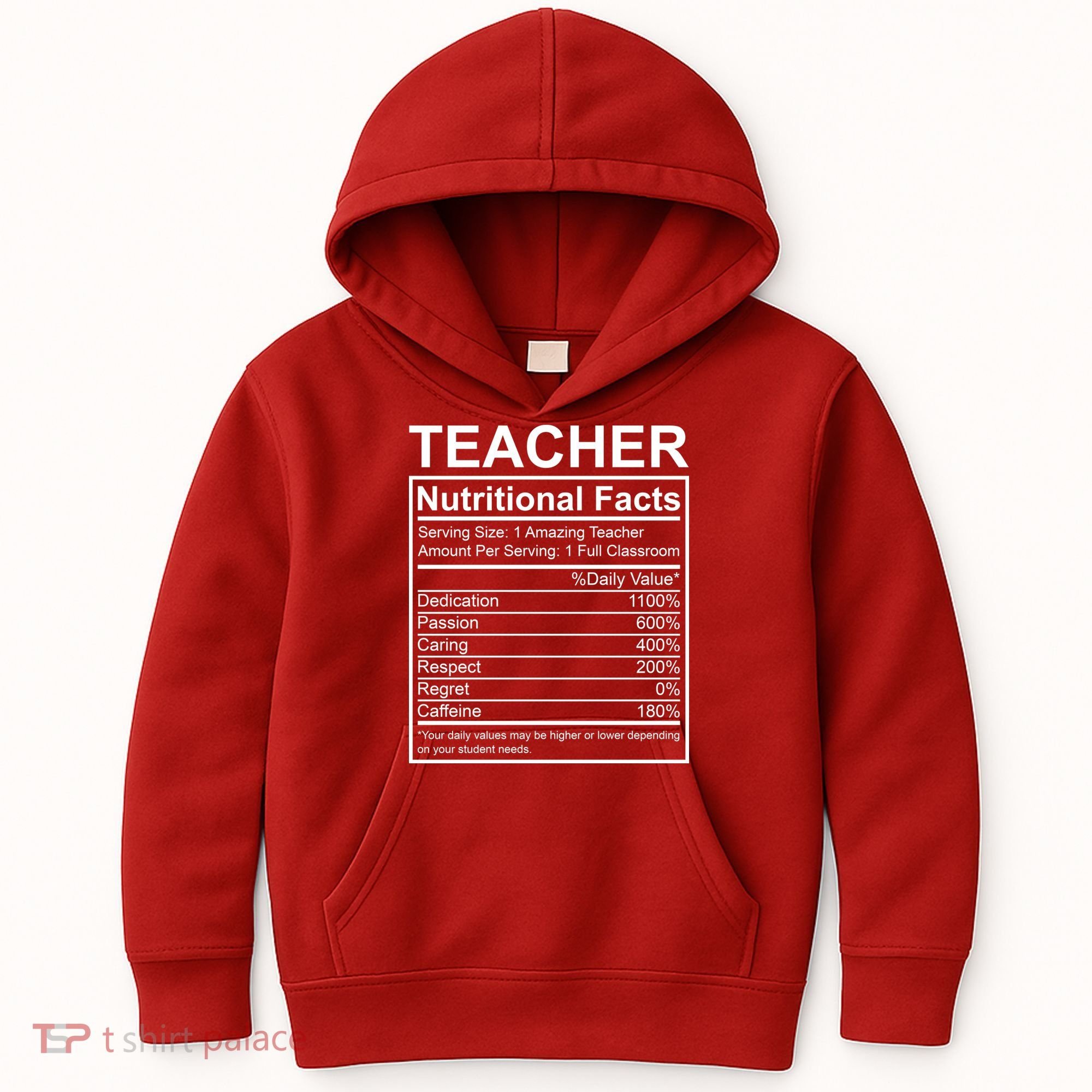 Teacher Nutritional Facts Kids Hoodie