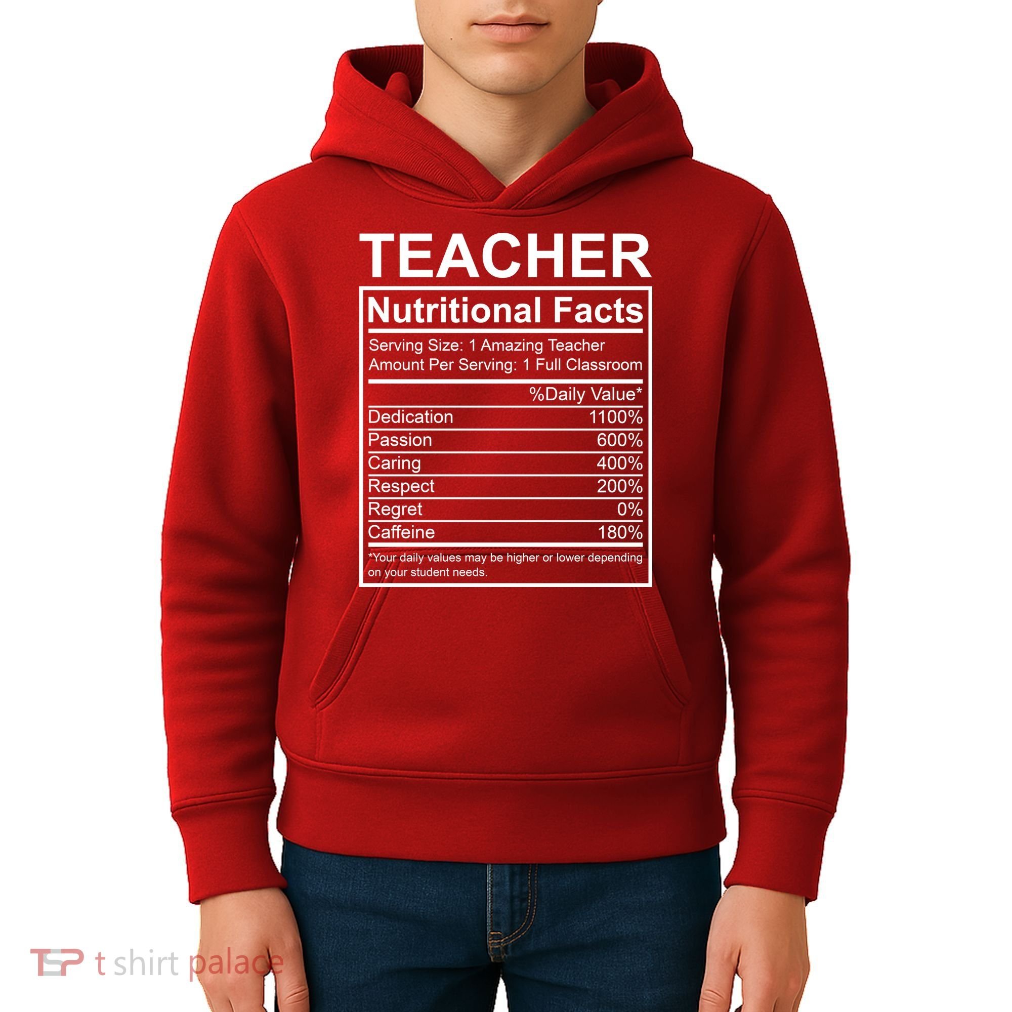 Teacher Nutritional Facts Kids Hoodie