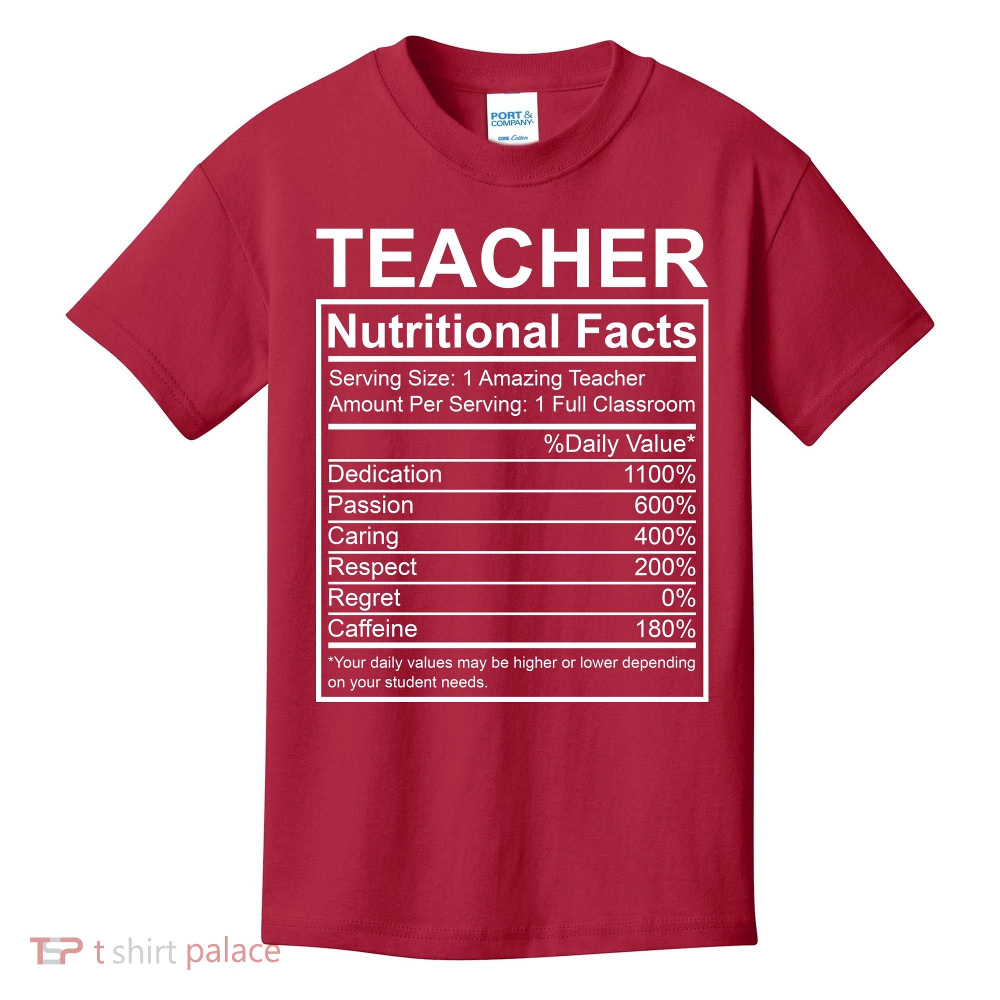Teacher Nutritional Facts Kids T-Shirt