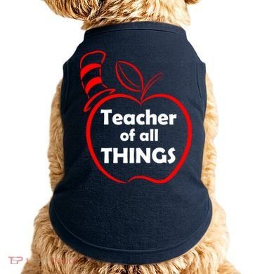 Teacher of All Things Apple Logo Doggie Tank