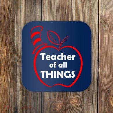 Teacher of All Things Apple Logo Coaster