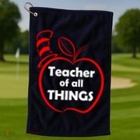 Teacher of All Things Apple Logo Golf Towel thumb 1