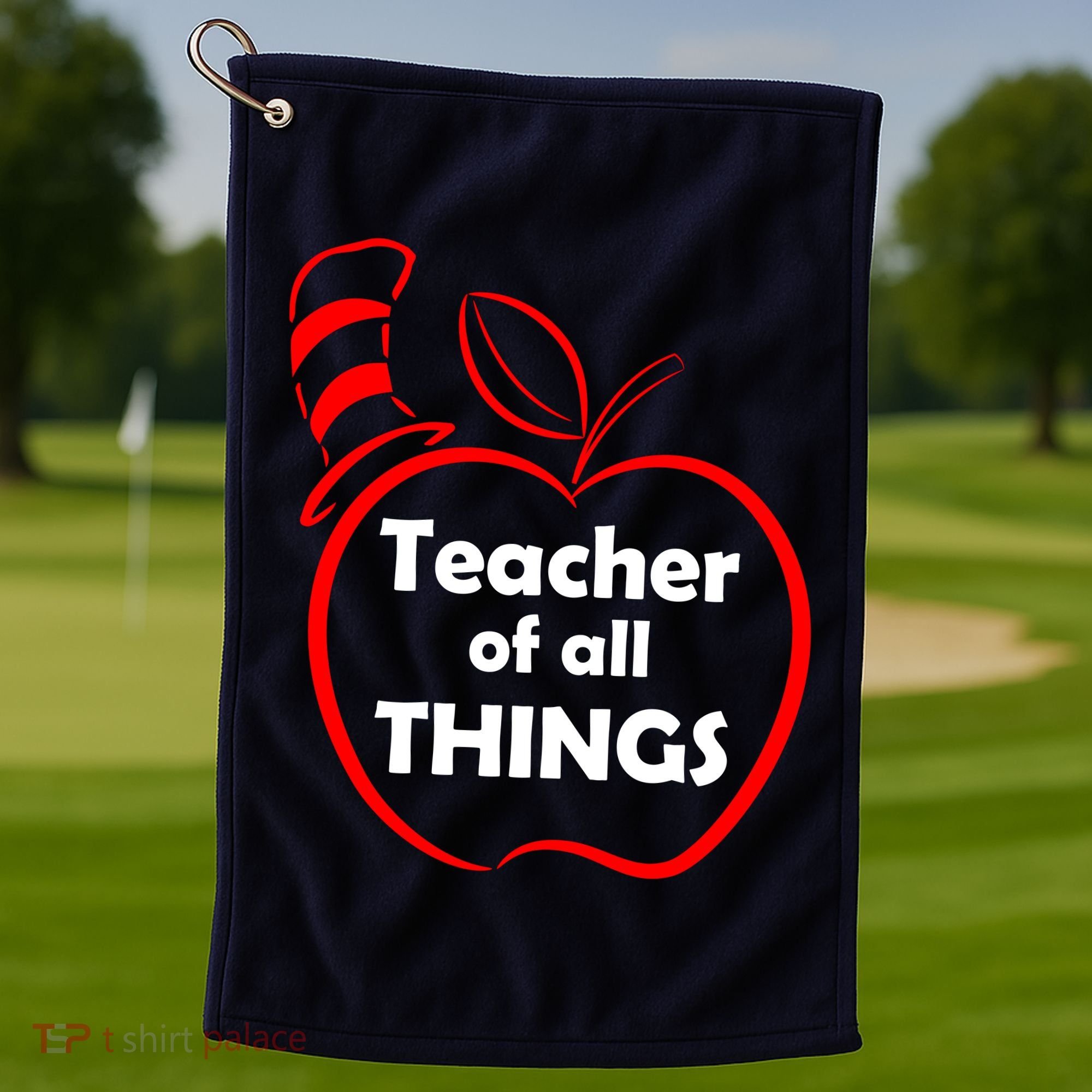Teacher of All Things Apple Logo Golf Towel