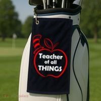 Teacher of All Things Apple Logo Golf Towel thumb 2