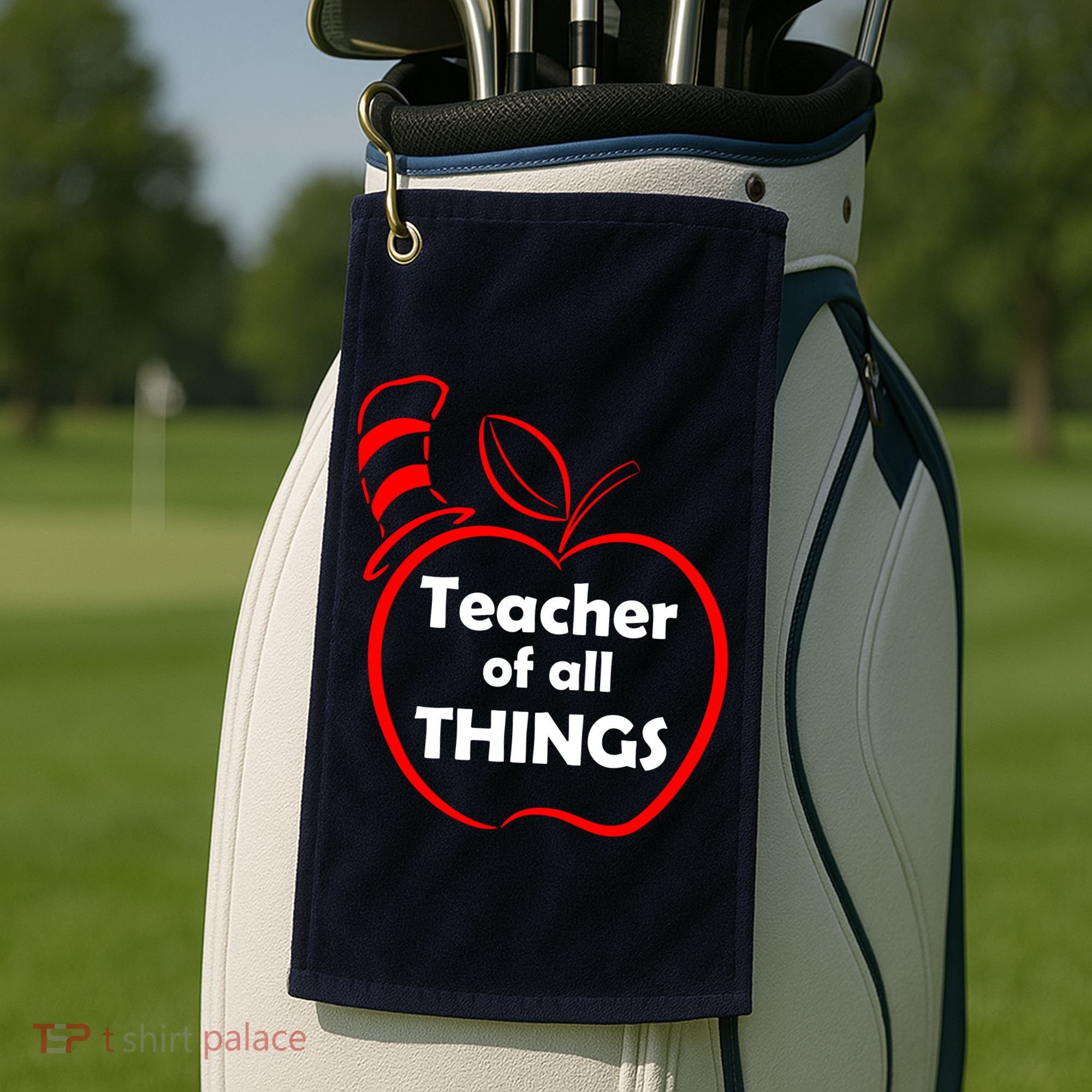 Teacher of All Things Apple Logo Golf Towel