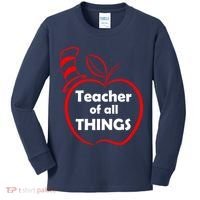 Teacher of All Things Apple Logo Kids Long Sleeve Shirt thumb 0