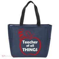 Teacher of All Things Apple Logo Tote Bag thumb 0